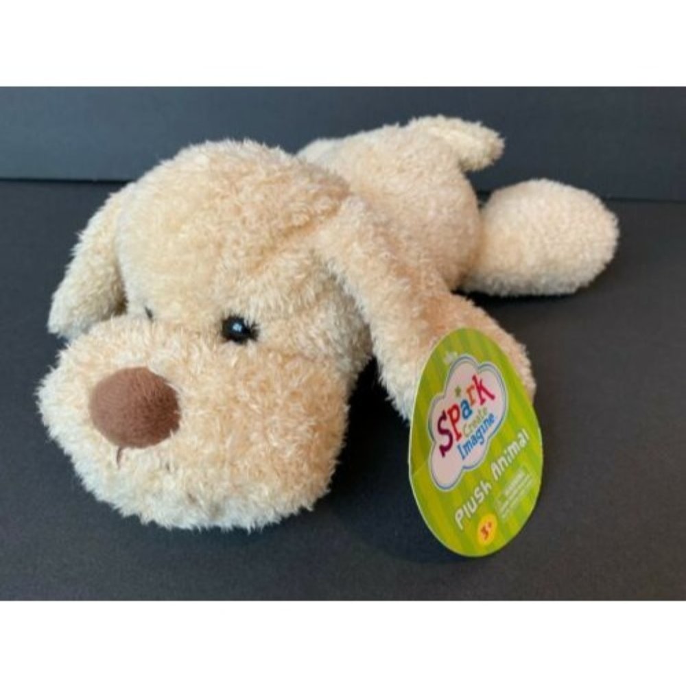 Spark Create Imagine Puppy Dog Plush Tan Brown Walmart Laying Stuffed Lovey NWT